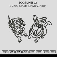 Dogs Lines Embroidery File 6 sizes