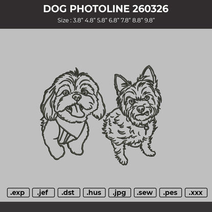Dog Photoline 260326 Embroidery File 6 size