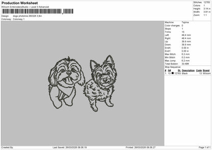 Dog Photoline 260326 Embroidery File 6 size