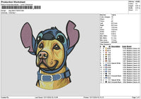 Dog Stitch 0911 Embroidery File 6 sizes