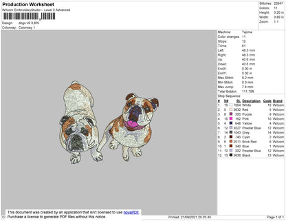 Dogs V9 Embroidery File 4 size