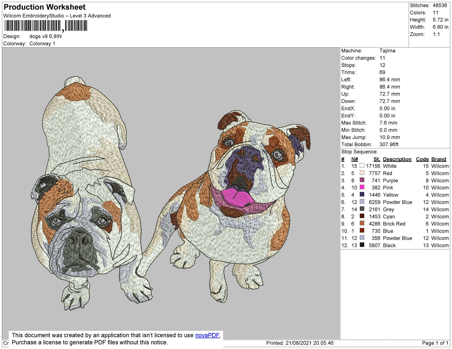 Dogs V9 Embroidery File 4 size