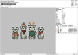 Dogs Xmas 001 Embroidery File 6 sizes