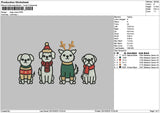 Dogs Xmas 001 Embroidery File 6 sizes