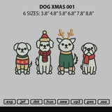 Dogs Xmas 001 Embroidery File 6 sizes