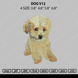 Dog V12 Embroidery File 4 size