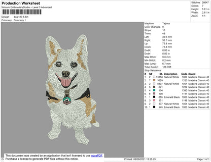 Dog V13 Embroidery File 4 size