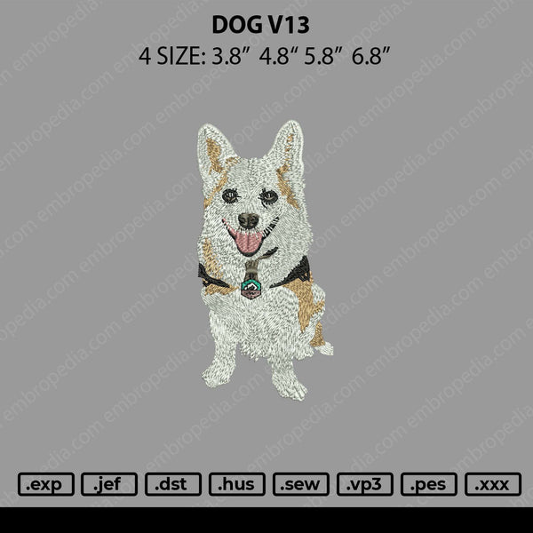 Dog V13 Embroidery File 4 size