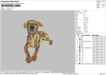 Dog V14 Embroidery File 4 size