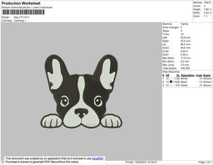 Dog V15 Embroidery File 4 size