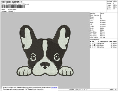 Dog V15 Embroidery File 4 size