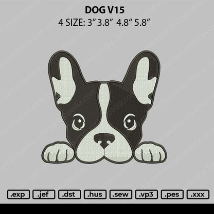 Dog V15 Embroidery File 4 size