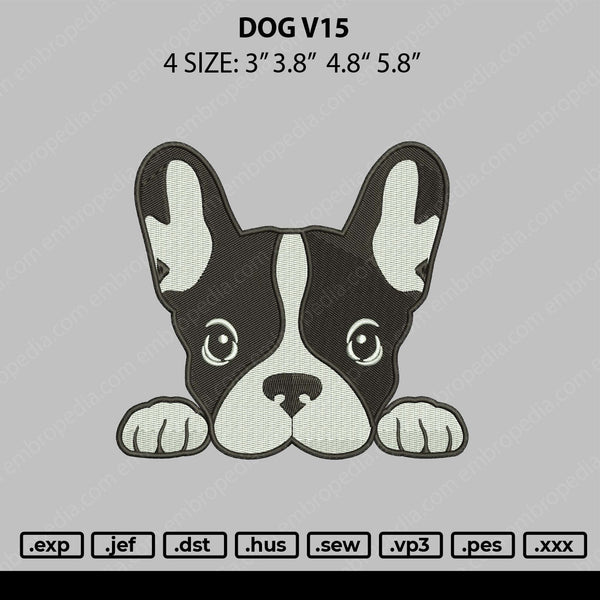 Dog V15 Embroidery File 4 size
