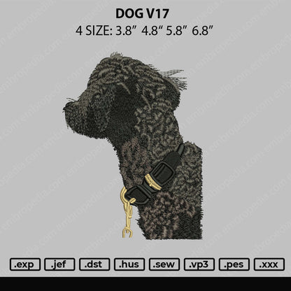 Dog V17 Embroidery File 4 size