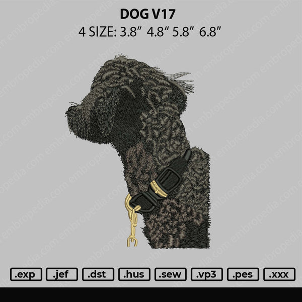 Dog V17 Embroidery File 4 size
