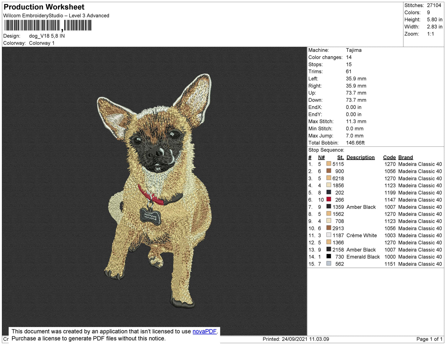 Dog V18 ERmbroidery File 4 size