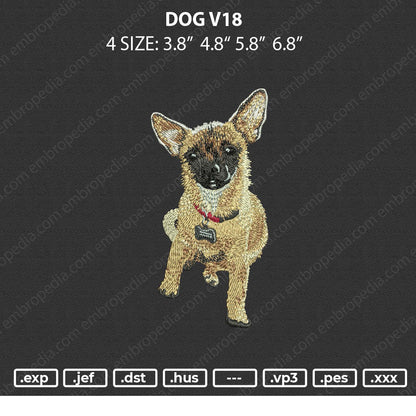 Dog V18 ERmbroidery File 4 size