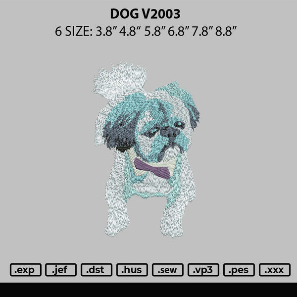 Dog V2003 Embroidery File 6 sizes