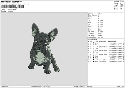 Dog V23 Embroidery File 6 sizes