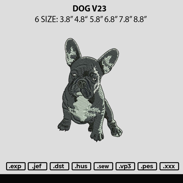 Dog V23 Embroidery File 6 sizes