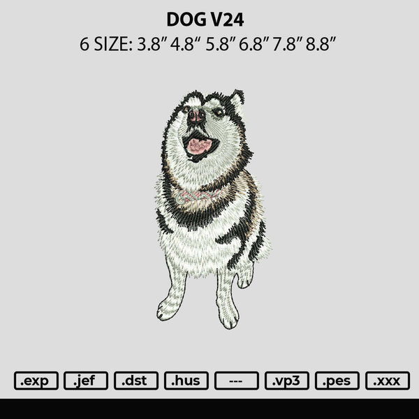 Dog V24 Embroidery File 6 sizes