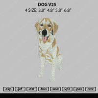Dog V25 Embroidery File 4 size