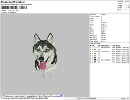 Dog V26 Embroidery File 4 size