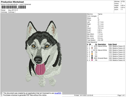Dog V26 Embroidery File 4 size