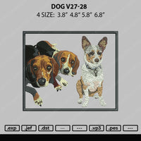 Dog V27 28 Embroidery File 4 size