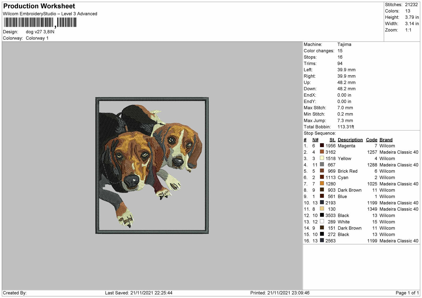 Dog V27 Embroidery File 4 size