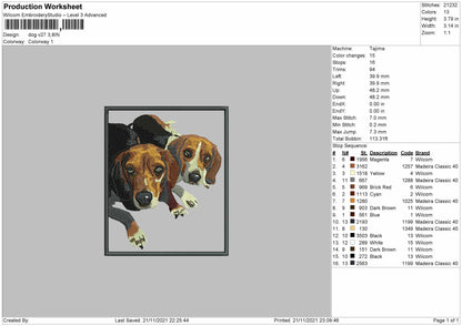 Dog V27 Embroidery File 4 size