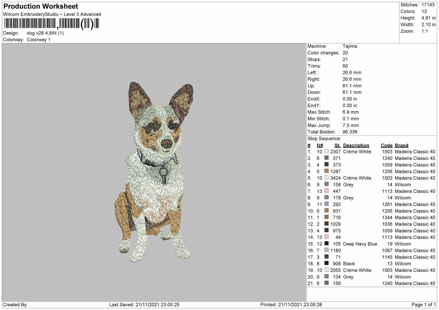 Dog V28 Embroidery File 4 size