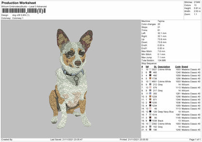 Dog V28 Embroidery File 4 size