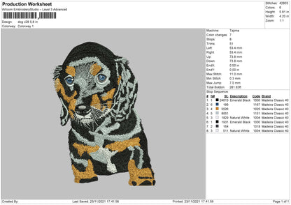 Dog V28 Embroidery File 4 size