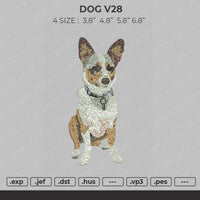 Dog V28 Embroidery File 4 size