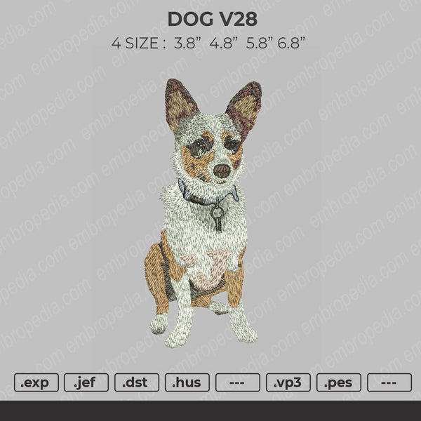 Dog V28 Embroidery File 4 size