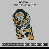 Dog V28 Embroidery File 4 size