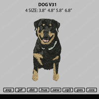 Dog V31 Embroidery File 4 size