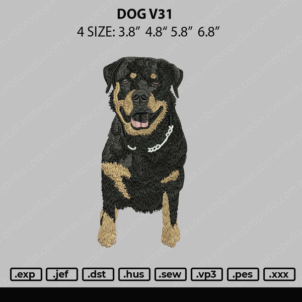 Dog V31 Embroidery File 4 size