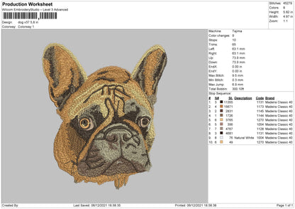 Dog V37 Embroidery File 4 size