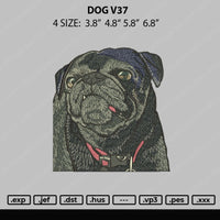 Dog V37 Embroidery File 4 size