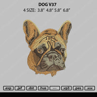 Dog V37 Embroidery File 4 size