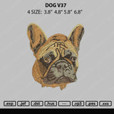 Dog V37 Embroidery File 4 size