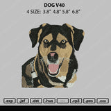 Dog V40 Embroidery File 4 size