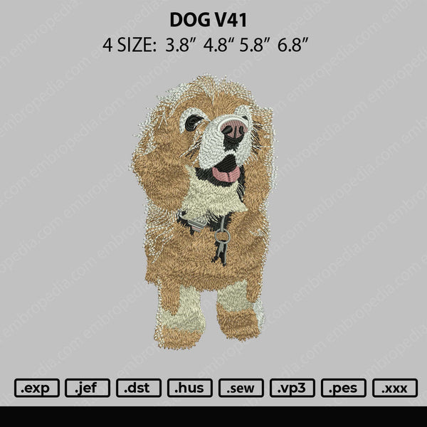 Dog V41 Embroidery File 4 size