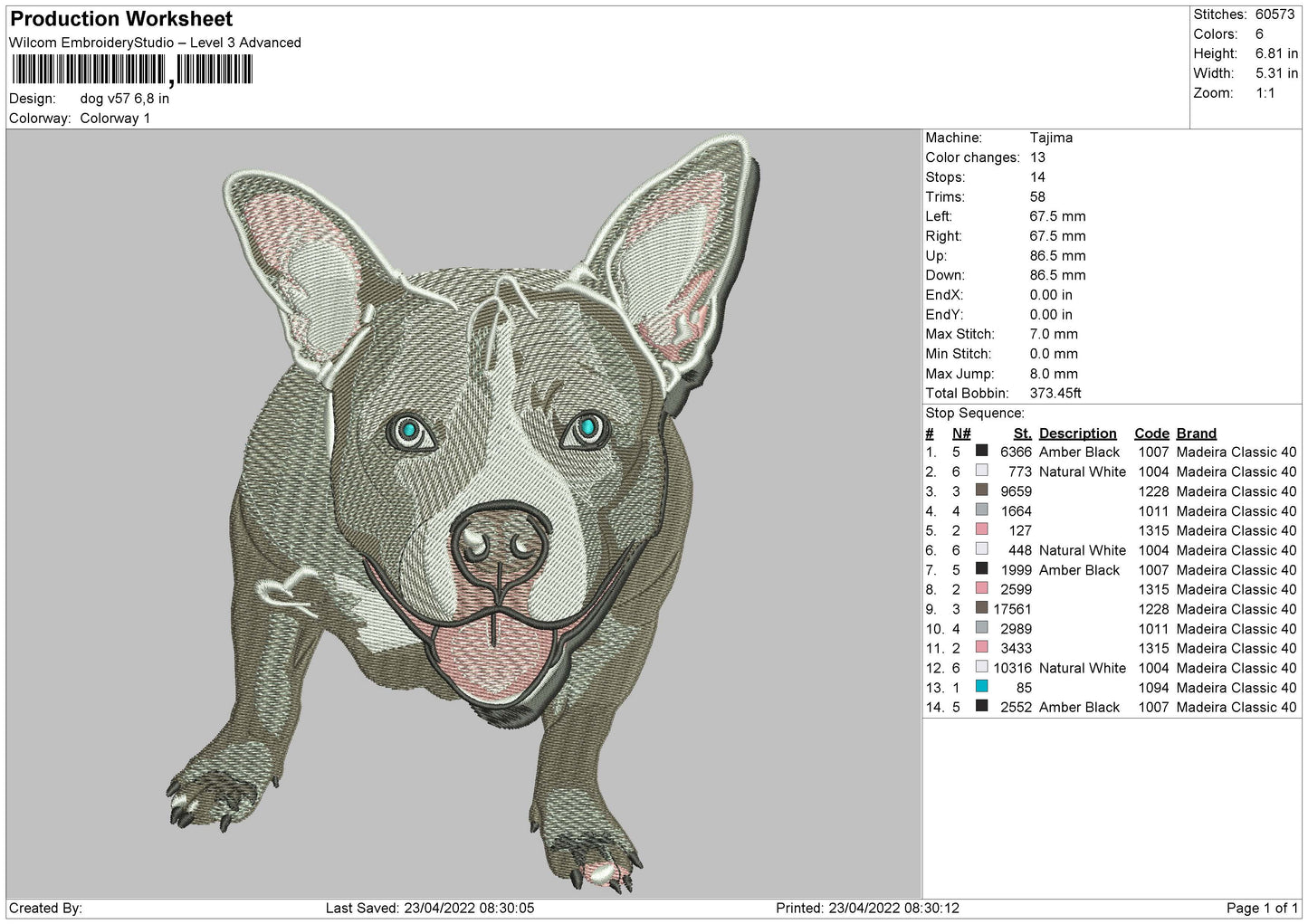 Dog V57 Embroidery File 4 size