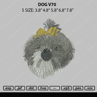 Dog V70 Embroidery File 5 sizes