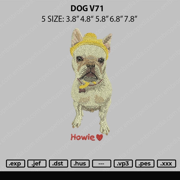 Dog V71 Embroidery File 5 sizes