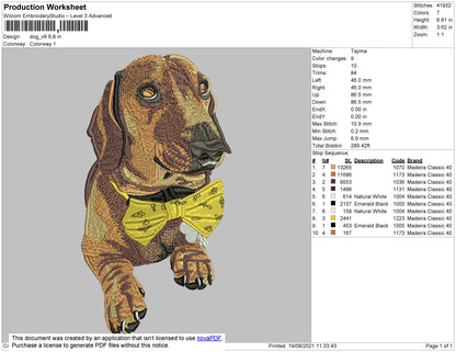 Dog V9 Embroidery File 4 size
