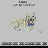 Dog V9 Embroidery File 4 size
